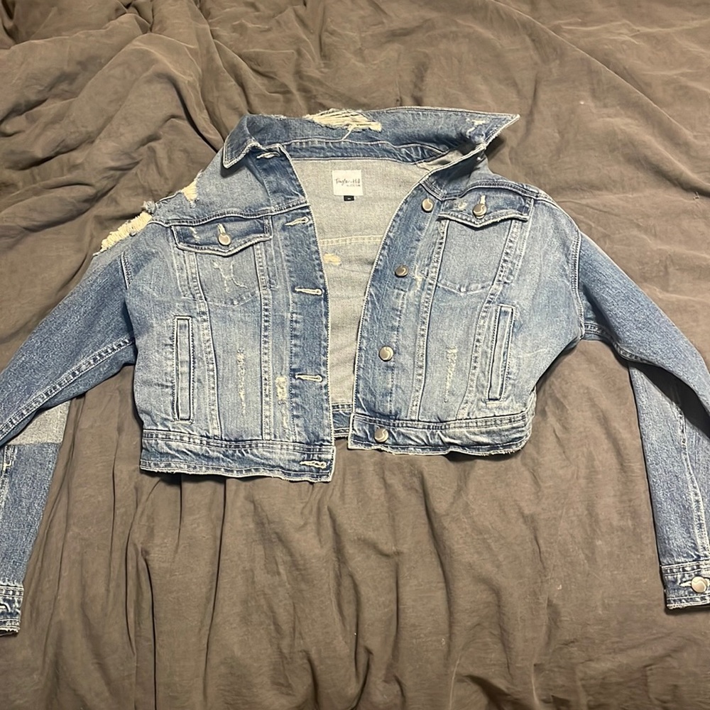 taylor hill ripped jean jacket
